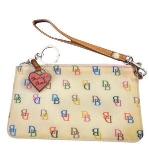 Y2K Vintage Dooney & Bourke Multicolor Monogram Wristlet